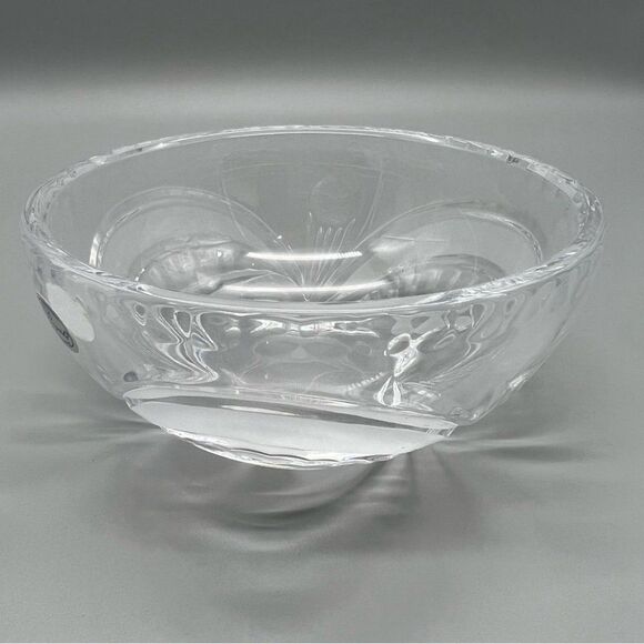 Rogaska Full Lead Crystal Frosted Swirl Bowl Candy Dish 5.5” Yugoslavia - Picture 2 of 9